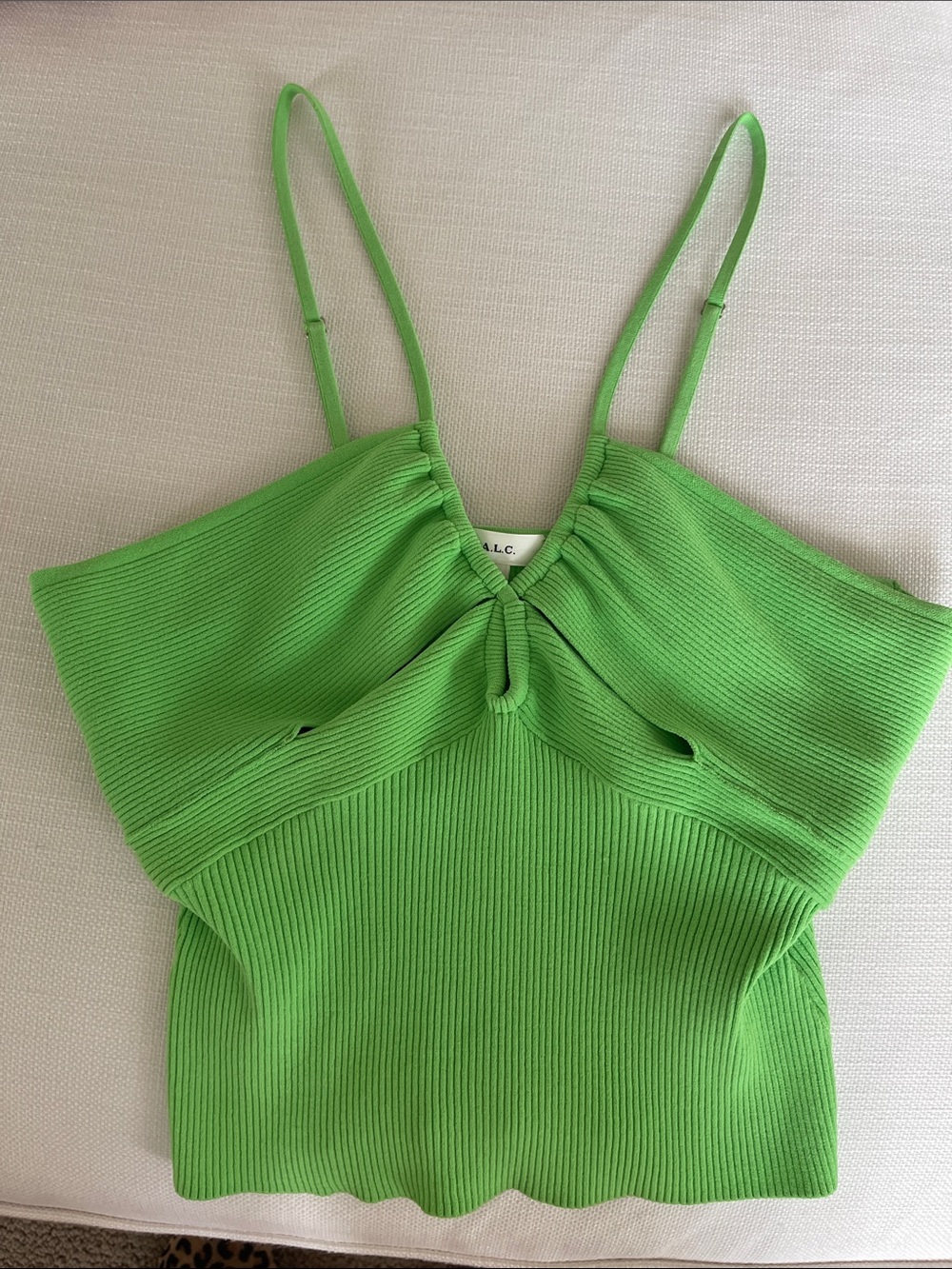 A.L.C. Lime green Ribbed Cami Top